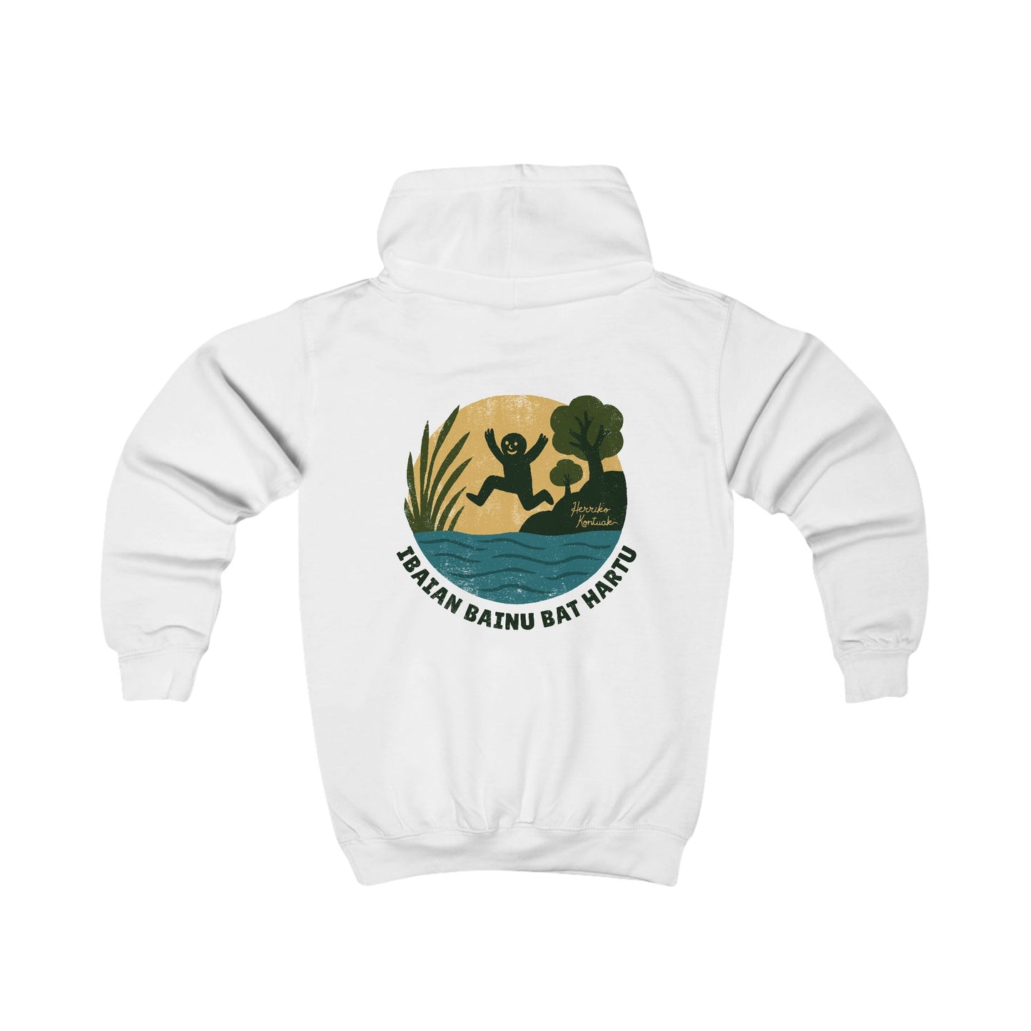 👦🏻👧🏻 Haurrentzako txanodun sudadera - Ibaian bainu bat hartu